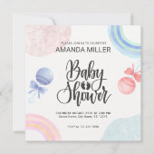 Faire-pink et aquarelles bleues Invitation à une B (Devant)