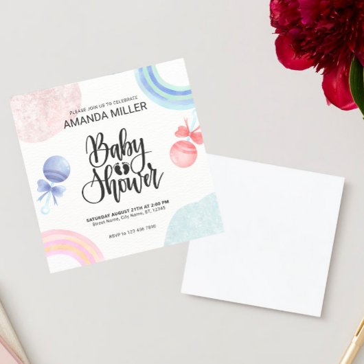 Faire-pink et aquarelles bleues Invitation à une B