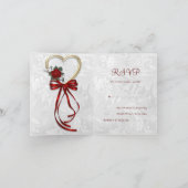 Faire Rose, Diamants & Ruban Rouge Invitation de M (Intérieur)