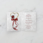 Faire Rose, Diamants & Ruban Rouge Invitation de M (Intérieur)