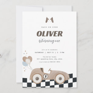 Faire rouler la voiture beige Invitation d'anniver