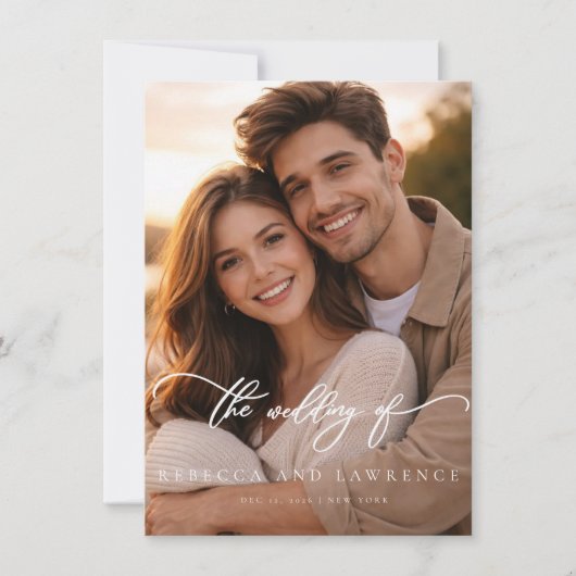 Faire simple Élégant Invitation de mariage photo b (Devant)