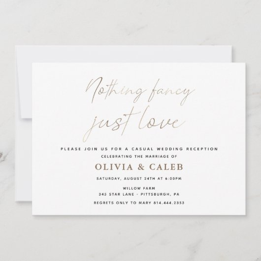 Faire simple, juste l'amour Invitation de mariage (Devant)