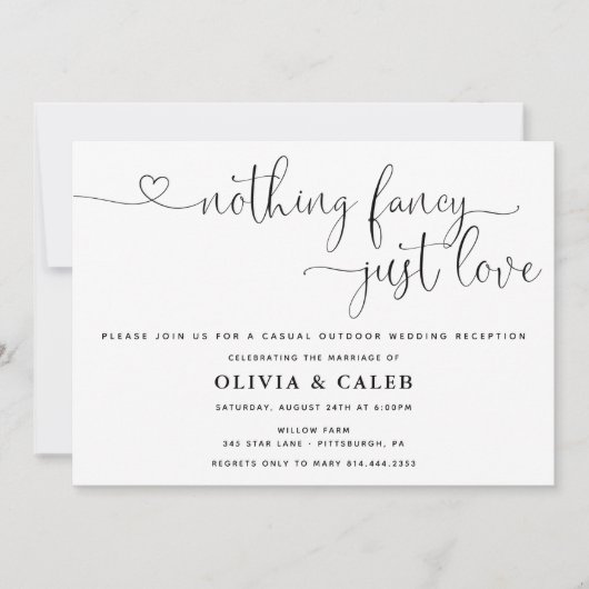 Faire simple, juste l'amour Invitation de mariage (Devant)
