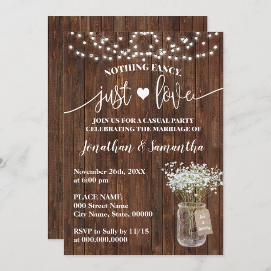 Faire simple pour l'amour Invitation de mariage in (Devant / Derrière)