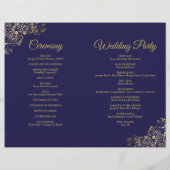 Faire soi-même Navy & Or Programme de Mariage Invi (Dos)