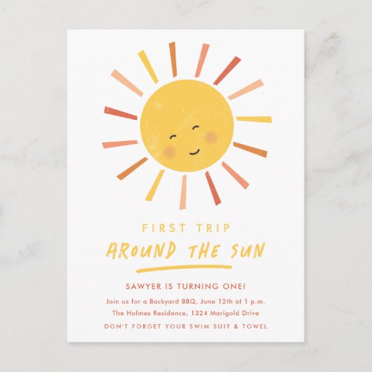 Faire son premier tour du Soleil Invitations pour  (Devant)