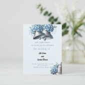 Faire sonner les cloches Invitation Hydrangea Bleu (Debout devant)