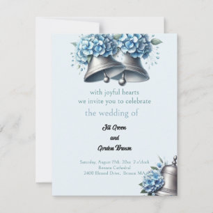 Faire sonner les cloches Invitation Hydrangea Bleu