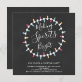 Faire Spirits Bright Cocktail Party Invitation (Devant / Derrière)