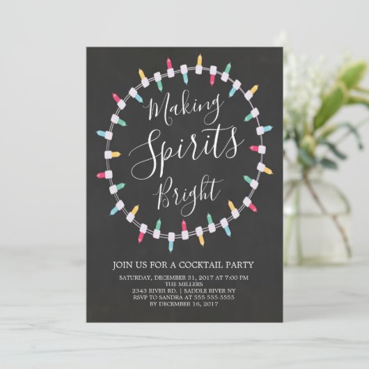 Faire Spirits Bright Cocktail Party Invitation (Debout devant)