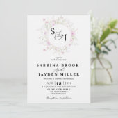 Faire teinte blush rose floral sauvage Invitation  (Debout devant)