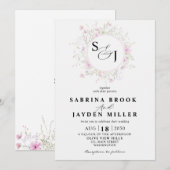 Faire teinte blush rose floral sauvage Invitation  (Devant / Derrière)