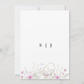 Faire Teinte Rose Pâle Fleurs Sauvages Invitation  (Dos)
