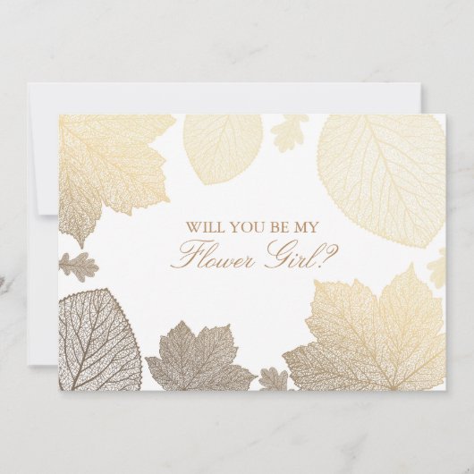 Faire tomber des feuilles d'or Invitation de fille (Devant)