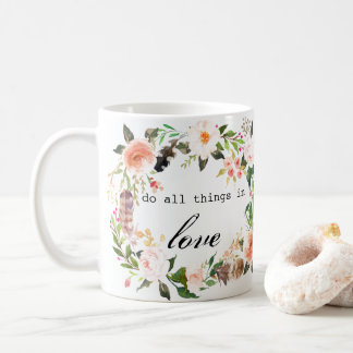 "faire tout en amour" aquarelle tasse à café