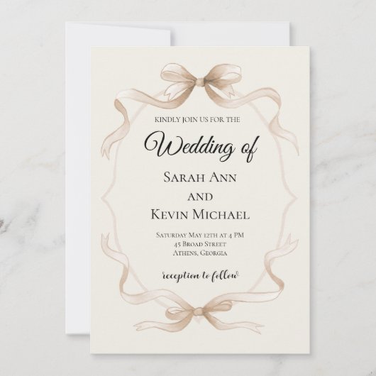 Faire un nœud Invitation de mariage (Devant)