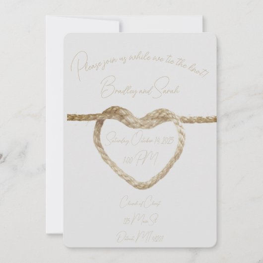 Faire un nœud - Invitation de mariage (Devant)