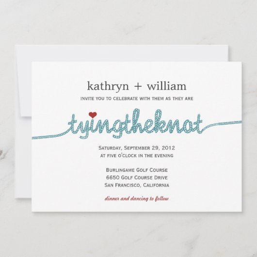 Faire un nœud Invitation de mariage moderne (Devant)
