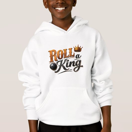 Faire un Roi – Bowling Crown Kids Pullover Hoodie (Devant)