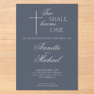 Faire Un Seul Deux Invitation De Mariage Chrétien