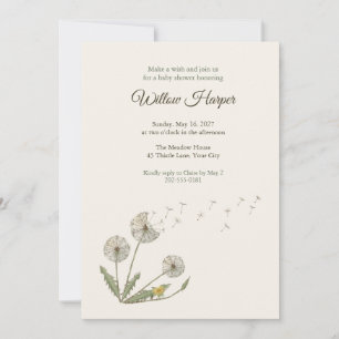 Faire un vœu Invitation à la baby shower
