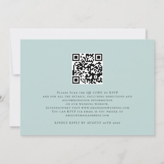 Faire une invitation de mariage avec un code QR ph (Dos)