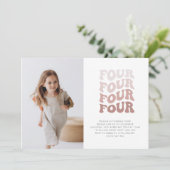 Faire une invitation de photo de paysage rose rétr (Debout devant)