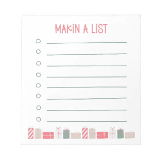Faire une liste | Bloc-notes de cadeaux de Noël