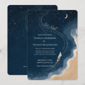 Faire voile Invitation de mariage Mer-Ciel (Devant / Derrière)