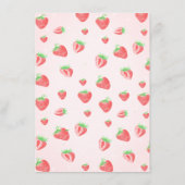 Fairepart bébé points cadre ruban fraise oie (Dos)