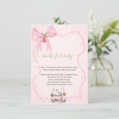 Fairepart bébé points cadre ruban fraise oie (Debout devant)