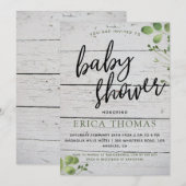 Fairepart de Baby Shower avec Typographie de Verdu (Devant / Derrière)