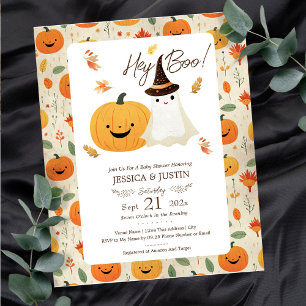 Fairepart de Baby Shower Hey Boo sur Papier
