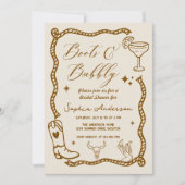 Fairepart de Baby Shower Rustique Bottes Bubbly De (Devant)