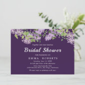 Fairepart de Baby Shower Violet Rustique | Mariée (Debout devant)