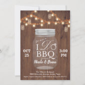 Fairepart de barbeque rustique 'I DO' dans un pot (Devant)