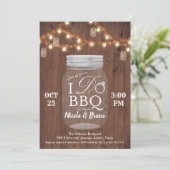 Fairepart de barbeque rustique 'I DO' dans un pot (Debout devant)