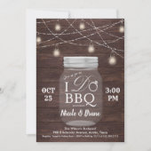 Fairepart de barbeque rustique 'I DO' en pot Mason (Devant)
