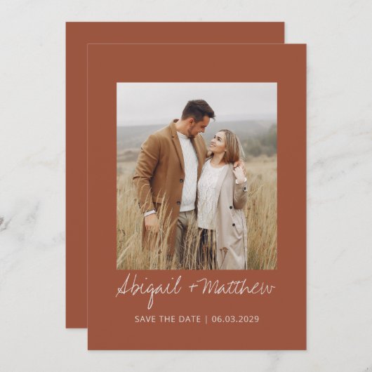 Fairepart de date de sauvegarde photo manuscrite s (Devant / Derrière)