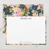 Fairepart de douche de mariée personnalisé floral  (Devant / Derrière)