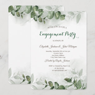 Fairepart de fiançailles de verdure d'eucalyptus a