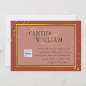 Fairepart de mariage à code QR PHOTO en terre cuit (Devant)