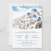 Fairepart de mariage à Santorin Grèce avec QR Code (Devant)