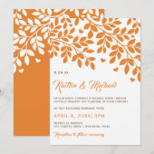 Fairepart de Mariage Arbres d'Automne | Orange & M (Devant / Derrière)