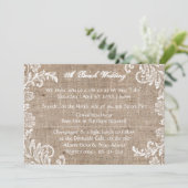 Fairepart de mariage Beach Burlap & Lace (Debout devant)