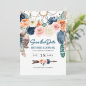 Fairepart de mariage Boho Dreamcatcher Save The Da (Debout devant)