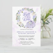Fairepart de mariage code QR Roses Lavande Citroui (Debout devant)