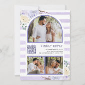 Fairepart de mariage code QR Roses Lavande Citroui (Dos)