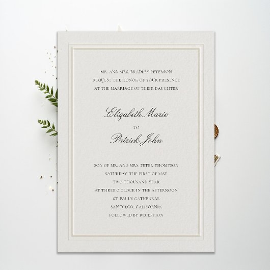 Fairepart de Mariage Élégant Moderne Classique Cad